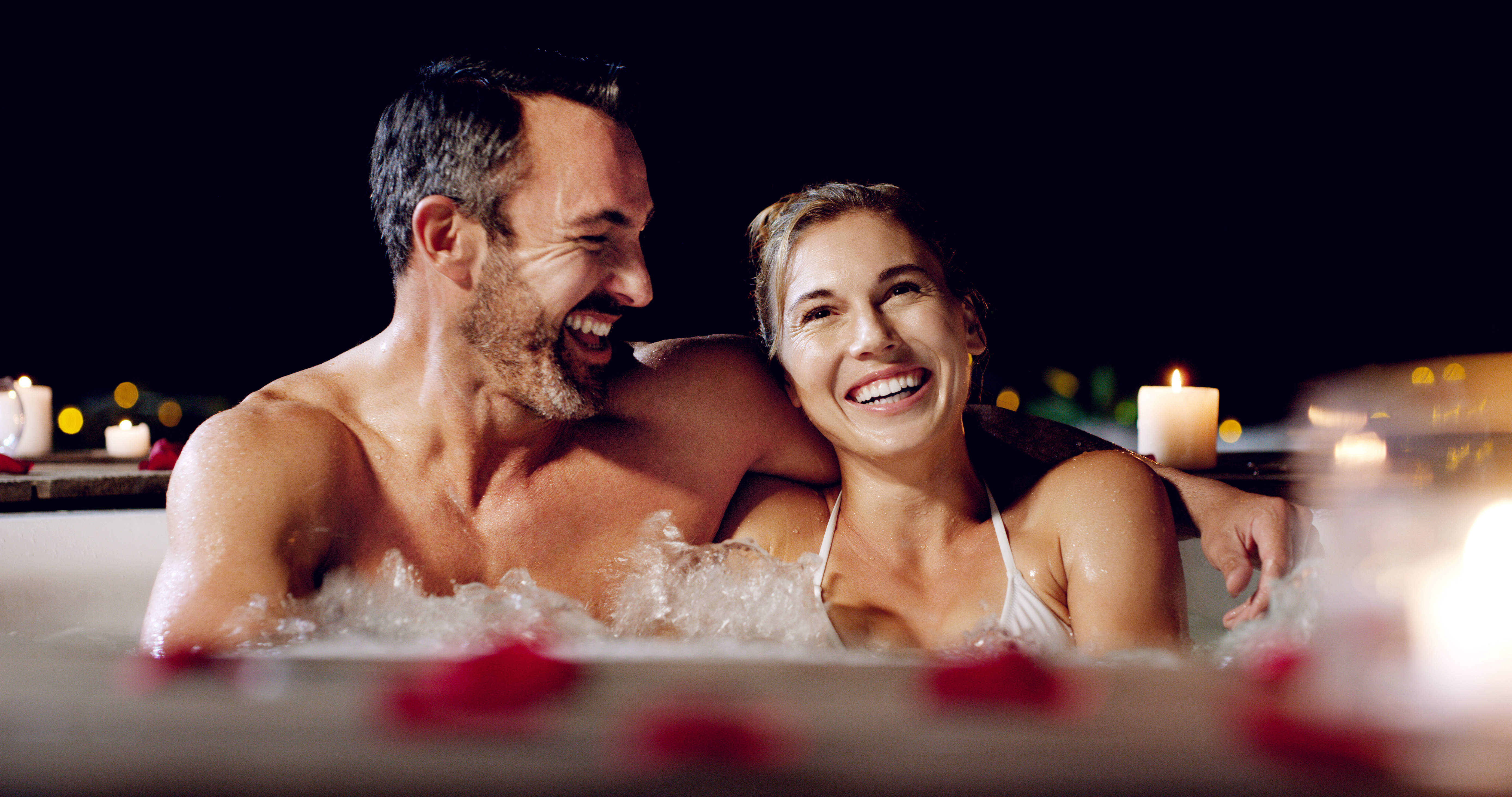 couple in hot tub